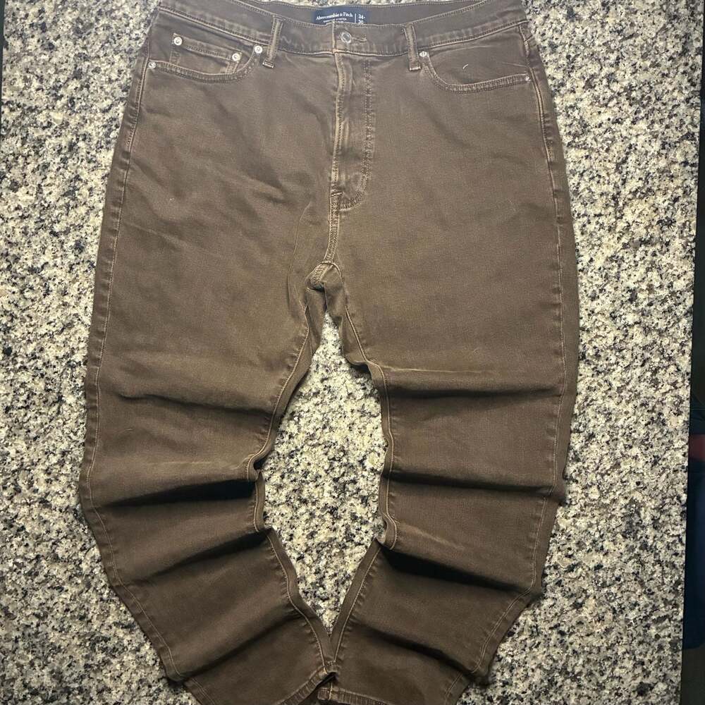 Abercrombie & Fitch Signature Stretch Athletic Slim Brown Jeans